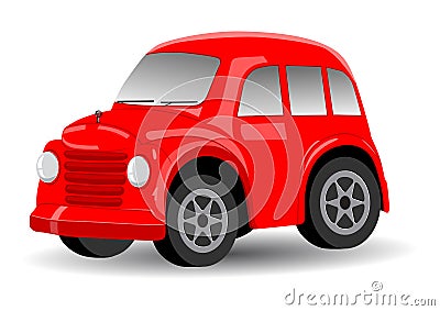 Red Retro / Vintage Car Cartoon Vector Vector Illustration