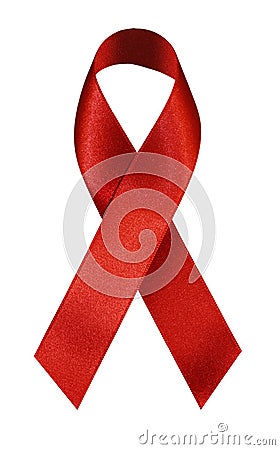 Red Ribbon - AIDS Awareness Stock Photo