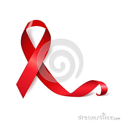 Red Ribbon Aids Day Illustration Vector Illustration