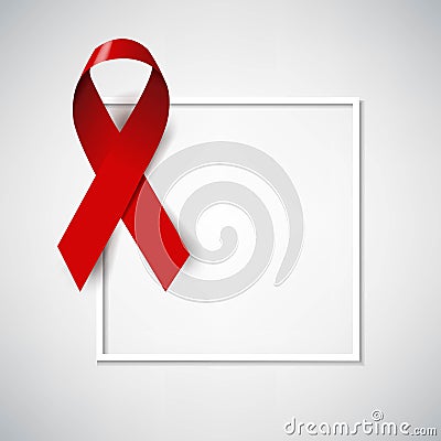 Red Ribbon Aids Day Symbol_ Vector Illustration