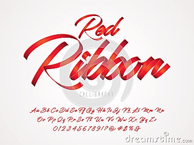 Ribbon font Vector Illustration