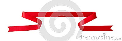 Red ribbon banner isolated on white background, ribbon label, advertise template Stock Photo
