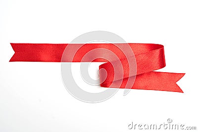 red ribbon banner on white Stock Photo