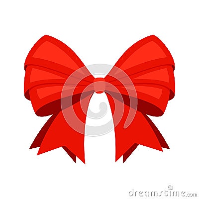 Red ribbon bowknot Vector Illustration