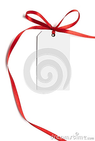 Red ribbon card note Stock Photo