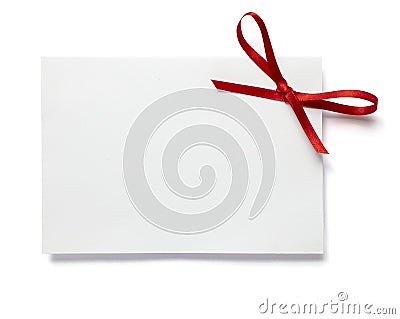 Red ribbon card note Stock Photo