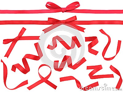 Red Ribbon design element Stock Photo