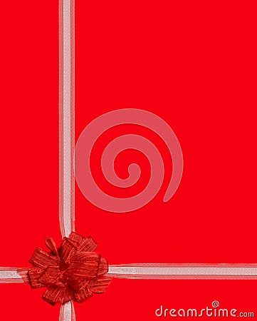 Red ribbon gift wrap Stock Photo