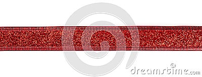 Red ribbon with glitter Stock Photo