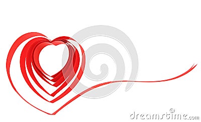 Red ribbon heart Stock Photo