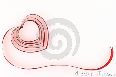 Red ribbon heart Stock Photo