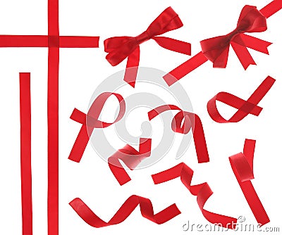 Red Ribbon (isolated) Stock Photo