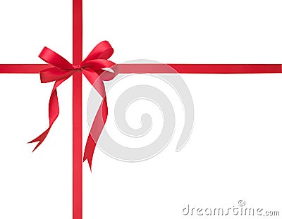 Red Ribbon Multiple loops Stock Photo