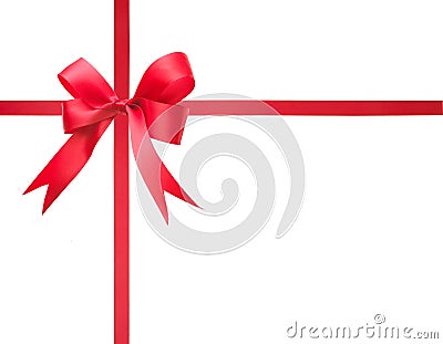 Red Ribbon Multiple loops Stock Photo