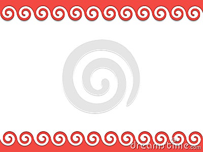 Red ribbon with an ornament on the edges Vector Illustration