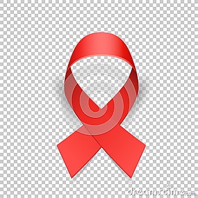 Red ribbon solidarity awareness symbol Vector Illustration