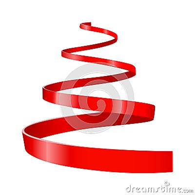 Red ribbon streamer Vector Illustration