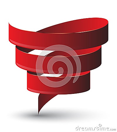 Red ribbon twist. Vector Illustration