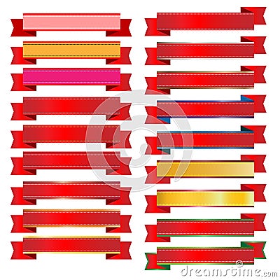 Red ribbon on white background Vector Illustration