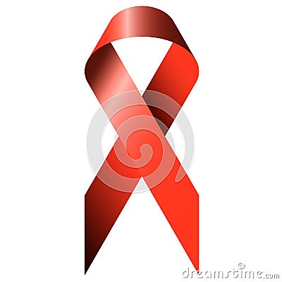 red ribbon - world aids day Vector Illustration