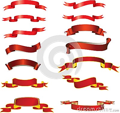 Red ribbons Vector Illustration