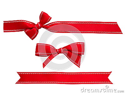 Red ribbons and bows Stock Photo