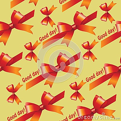 Red ribbons and bows. Vector Illustration