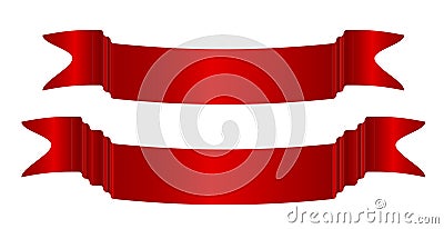 Red ribbons set Vector Illustration