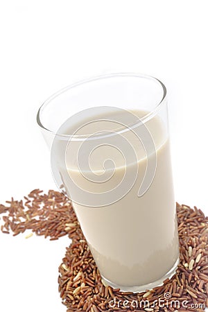 Red rice milk. Stock Photo