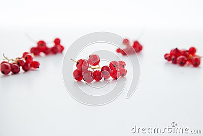 Red ripe brunch of currant on white background Stock Photo