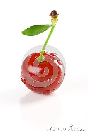 Red-ripe cherry Stock Photo
