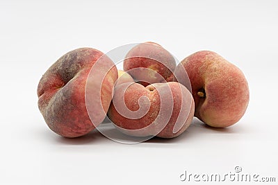 Red ripe delicious and juicy vineyard peaches Stock Photo