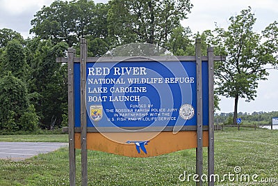 Red River National Wildlife Refuge Lake Claiborne Boat Launch Sign Editorial Stock Photo