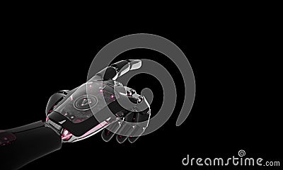 Red robot hand pointing finger 3D rendering Stock Photo