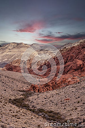 Red Rock Canyon Morning sunrise Stock Photo