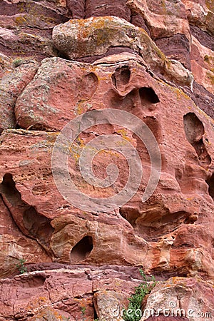 Red Rock Cliff Wall Stock Photo