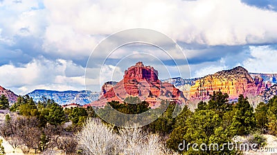 Red Rock Mountain named Bell Rock, near the city of Sedona, Arizona Stock Photo