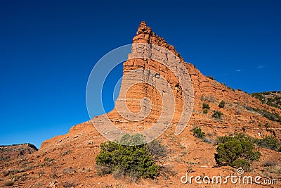 Red rock peak in caprock canyon Stock Photo