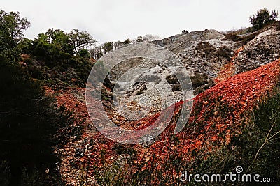 red rocks in autumn , image taken in Follonica, grosseto, tuscany, italy , larderello desert Stock Photo