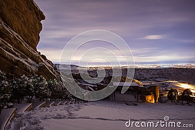Red Rocks Park by night Stock Photo