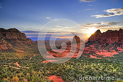 Red Rocks sunset Stock Photo