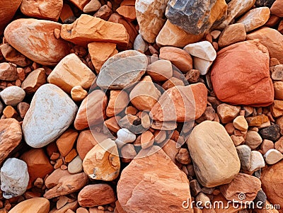 Red Rocks Texture Background, Mars Stones, Middle East Mountains Natural Orange Brown Pattern Stock Photo