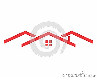 Red roof logo Vector Illustration