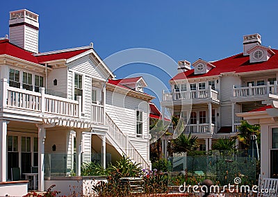 Red Roofed Bungalows Stock Photo