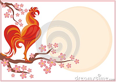 Red rooster background Vector Illustration