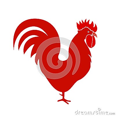 Red rooster icon - stock vector Vector Illustration