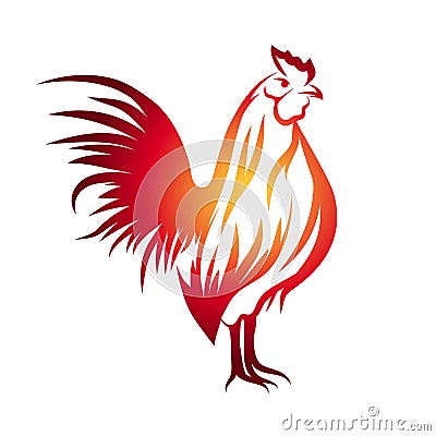 Red Rooster Illustration Stock Photo