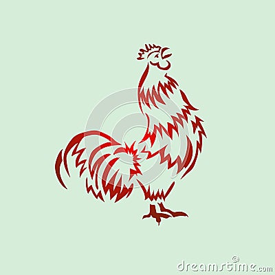 Red rooster vector Vector Illustration
