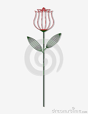 Red rose with blend effect Vector Illustration