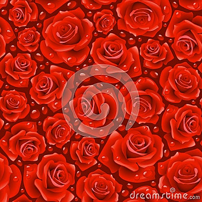 Red Rose seamless background Vector Illustration